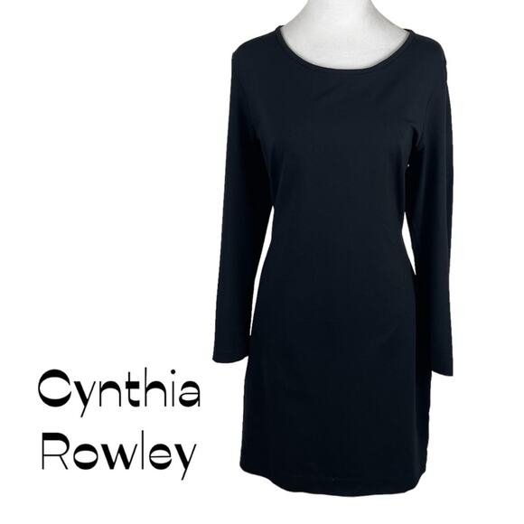 Cynthia Rowley Black Office To Date Night Feminine Dress NWOT Size L - Picture 2 of 14